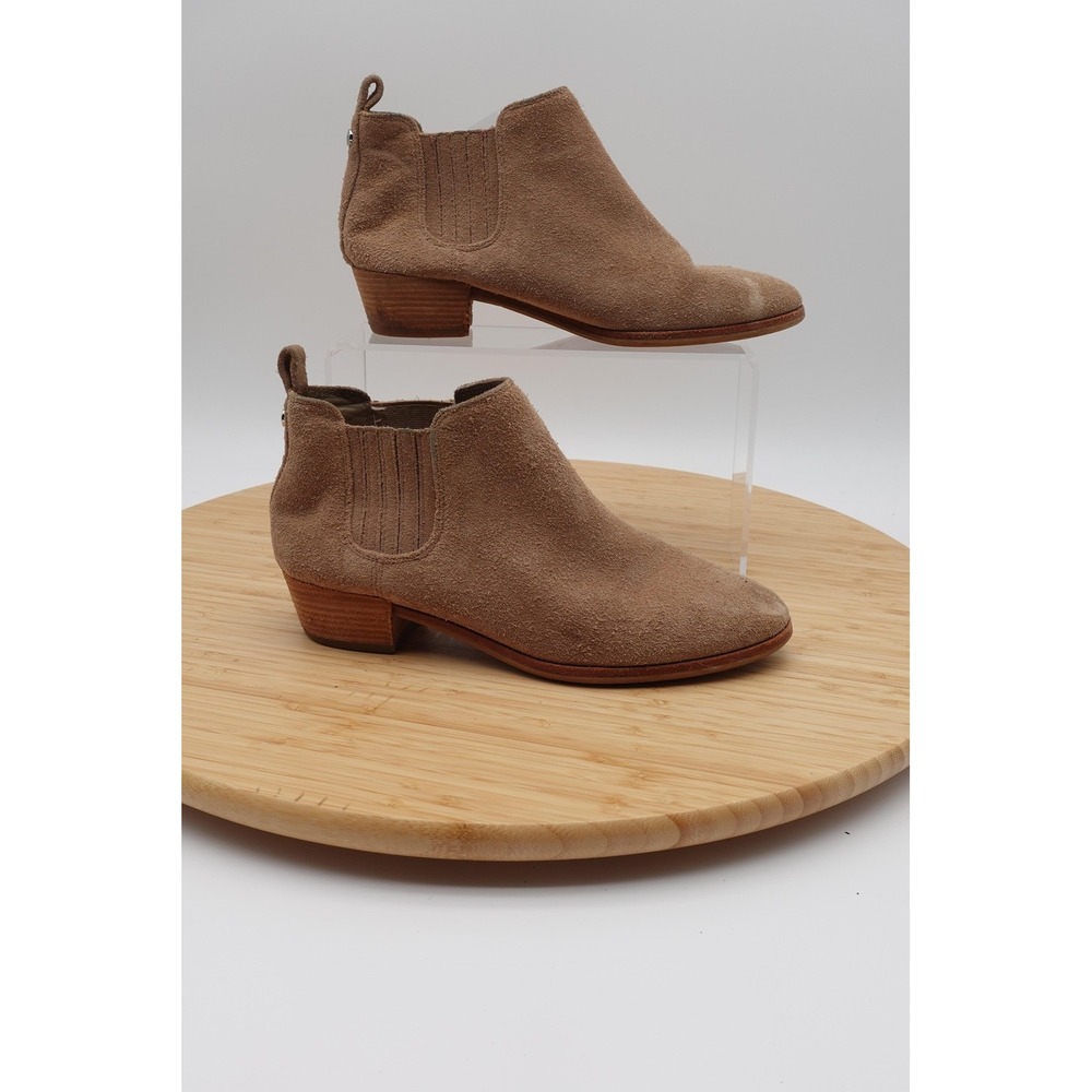 Michael Kors Boots Womens Size 7 37.5 Beige Suede Ankle Chelsea Low Heel Booties